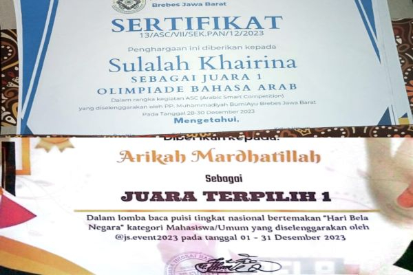 DUA MAHASISWA BARU ILMU HADIS KEMBALI TOREHKAN PRESTASI EMASNYA DENGAN MERAIH JUARA